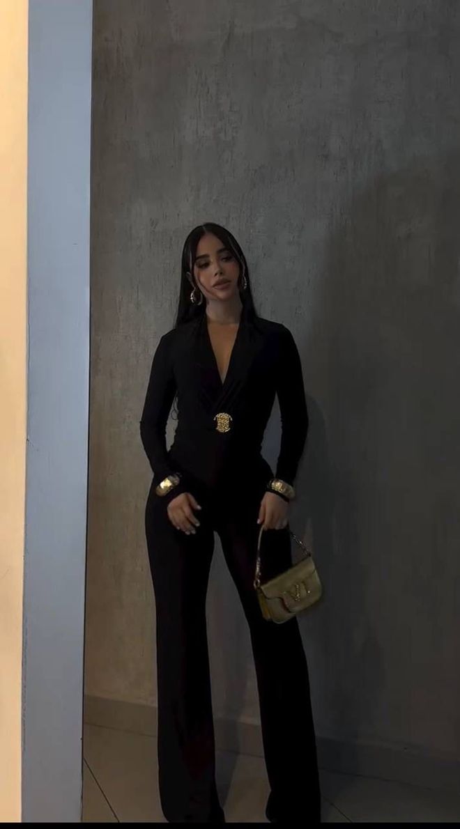 My Jest Fashion Black Tailored Slim Fit Jumpsuit With Plunging Neck Wholesale Clothing Cocktail