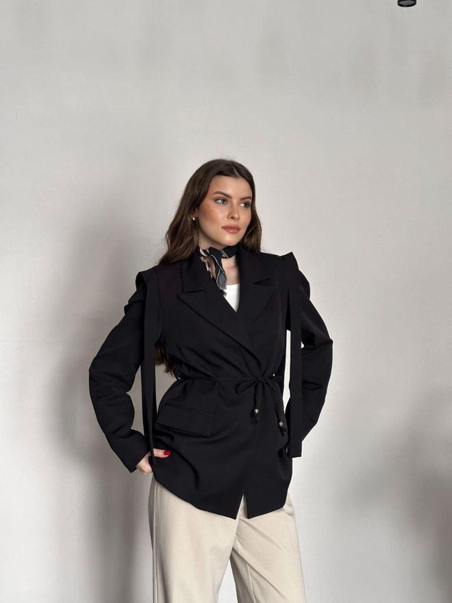 My Jest Fashion Čierna Jednoriadová Bunda Sako Veľkoobchod s oblečením 1