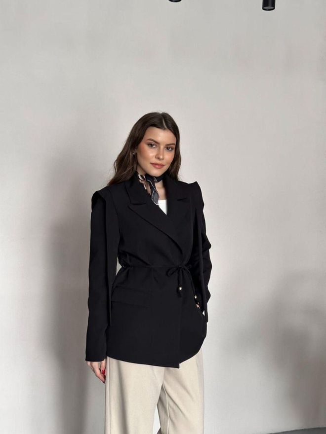 My Jest Fashion Čierna Jednoriadová Bunda Sako Veľkoobchod s oblečením 5