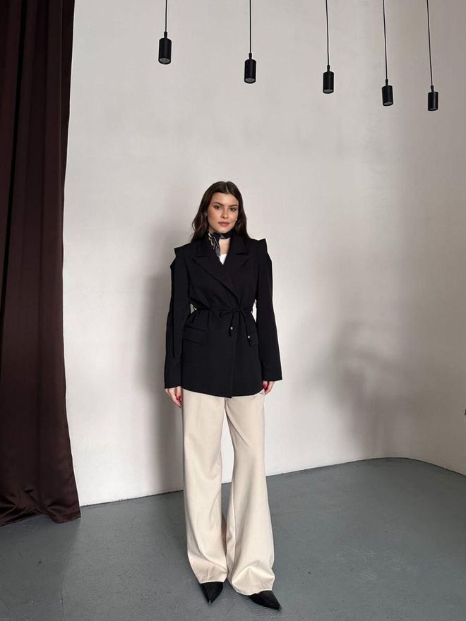 My Jest Fashion Čierna Jednoriadová Bunda Sako Veľkoobchod s oblečením Jar