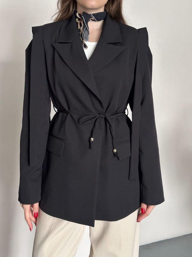 My Jest Fashion Čierna Jednoriadová Bunda Sako Veľkoobchod s oblečením Práca