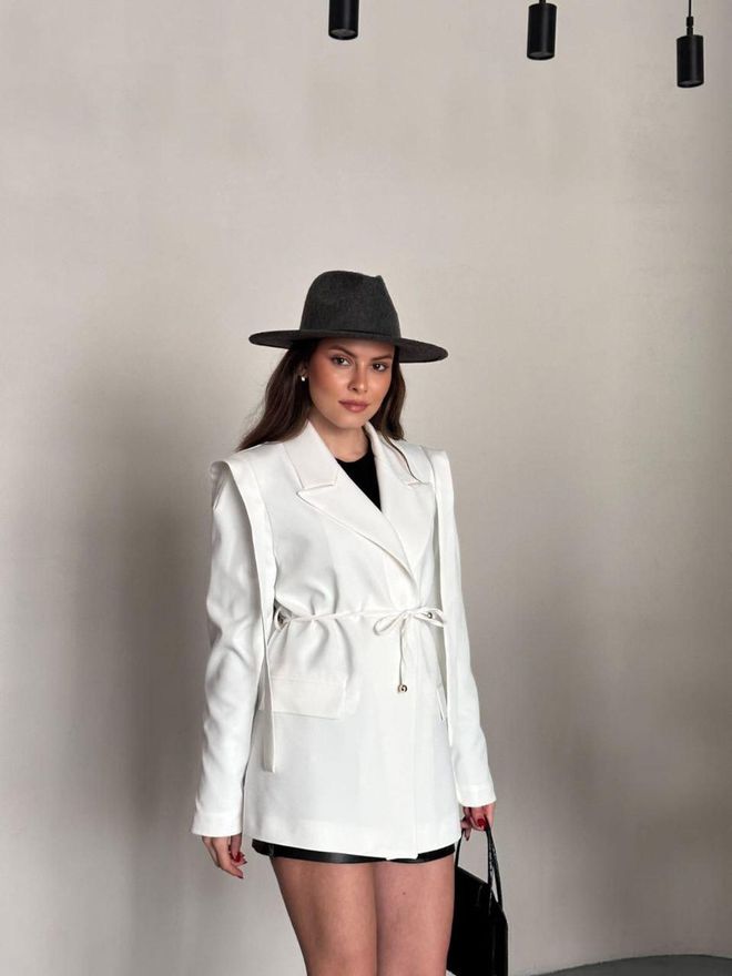 My Jest Fashion Branco Blazer Single Breasted Elegante Formal Casual Jaqueta Roupa De Rua Roupas por atacado Casual