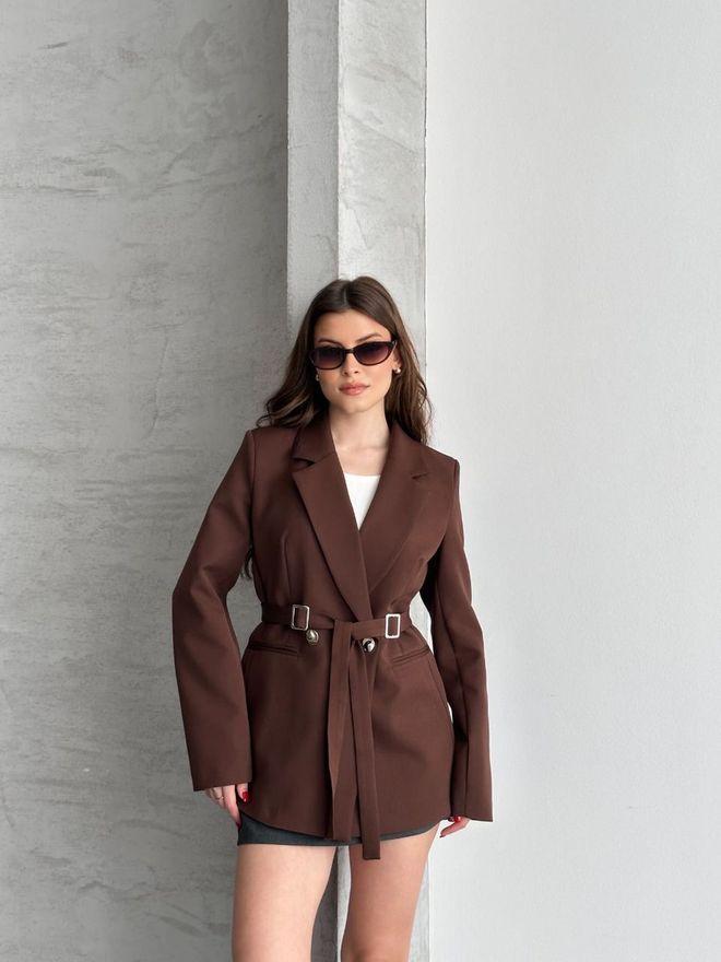 My Jest Fashion Καφέ Κομψό Μονόκουμπο Μπουφάν Μπλέιζερ Χονδρικό εμπόριο ενδυμάτων Εργασία