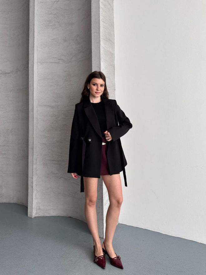 My Jest Fashion Black Single Breasted Blazer Jacket Wholesale Clothing Spring