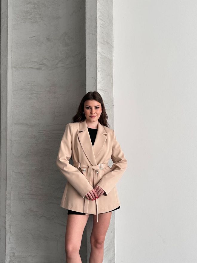 My Jest Fashion Chaqueta Beige Elegante De Un Solo Pecho Ropa al por mayor Casual