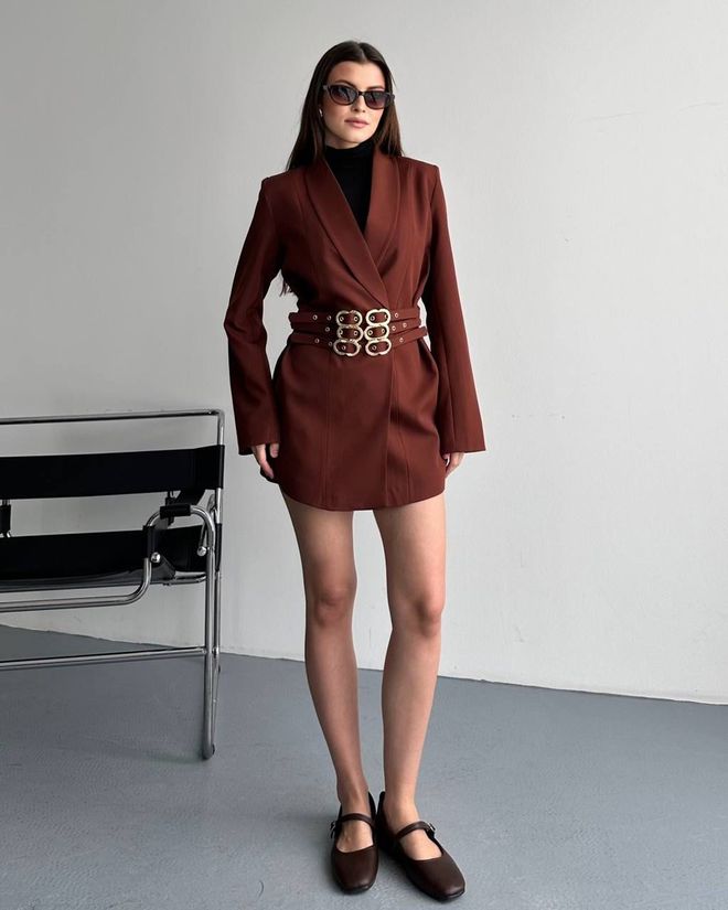 My Jest Fashion Brown Elegant Single Breasted Blazer Jacket Wholesale Clothing 1