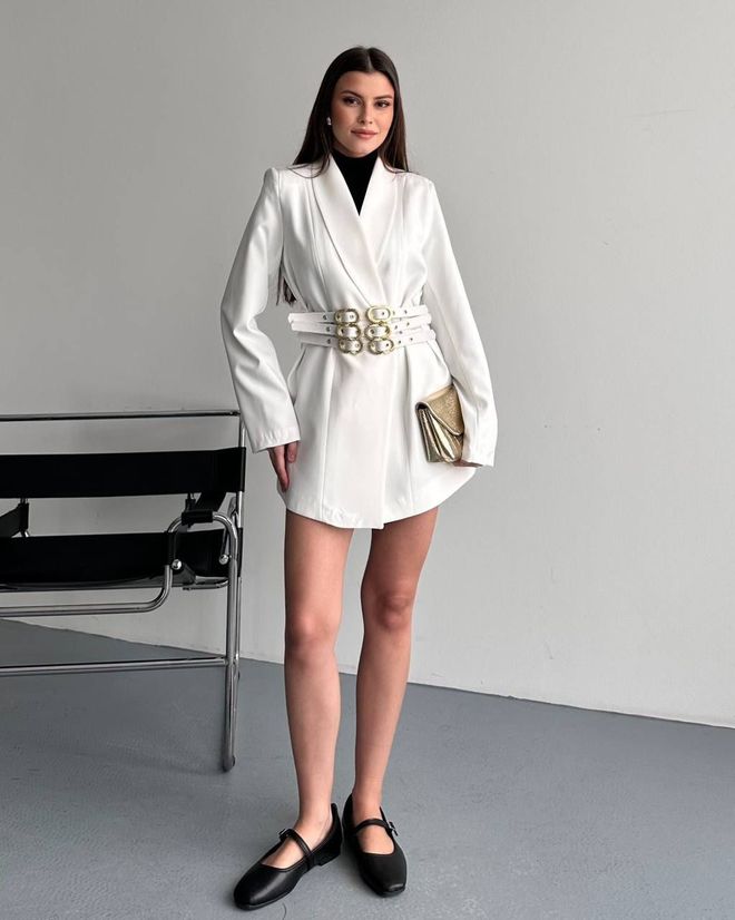 My Jest Fashion White Elegant Single Breasted Blazer Jacket Wholesale Clothing Work