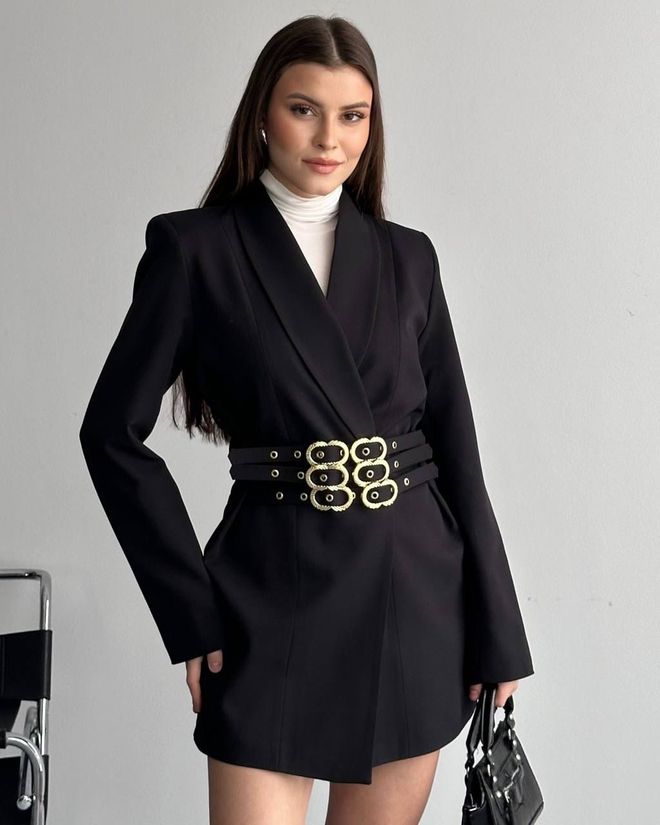 My Jest Fashion Black Slim Fit Single Breasted Blazer Jacket Wholesale Clothing Spring