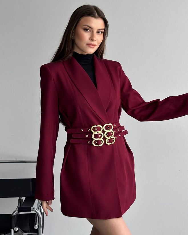 My Jest Fashion Claret Red Slim Fit Elegant Jacket Wholesale Clothing Work