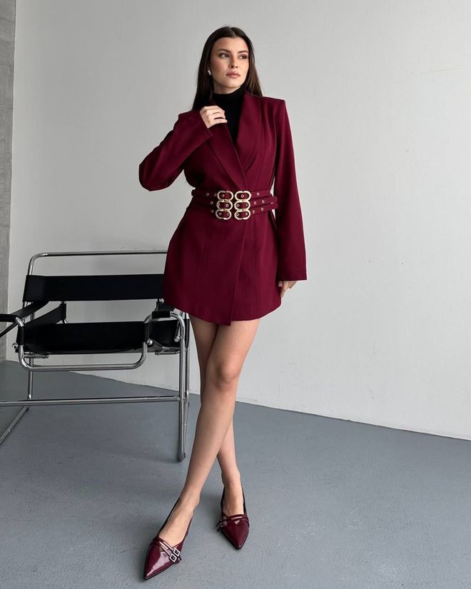 My Jest Fashion Claret Red Slim Fit Elegant Jacket Wholesale Clothing 1