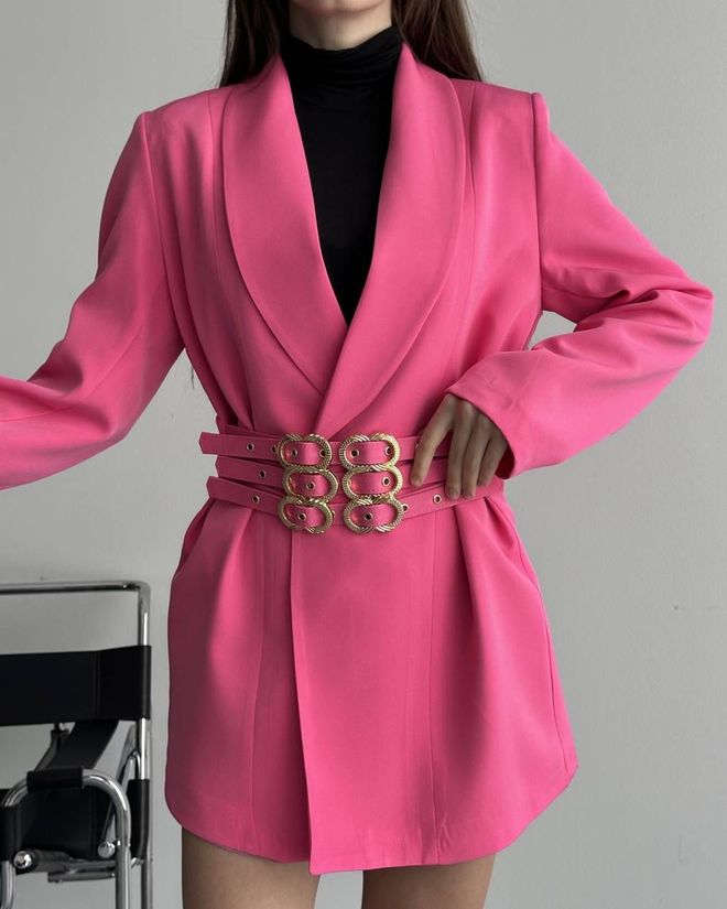 My Jest Fashion Pink Elegant Single Breasted Slim Fit Jacket Wholesale Clothing Sexy