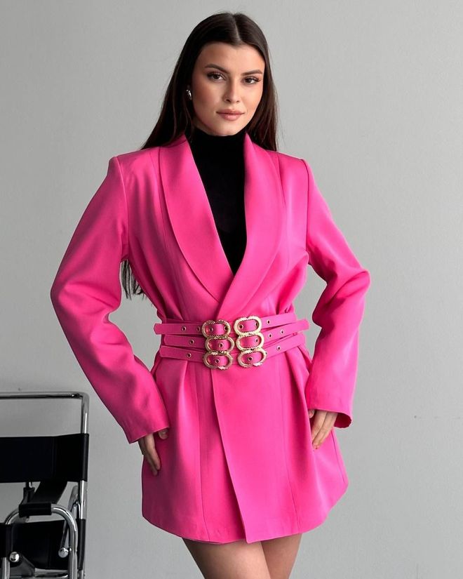 My Jest Fashion Pink Elegant Single Breasted Slim Fit Jacket Wholesale Clothing 5
