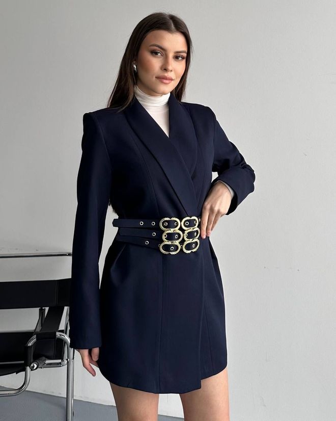 My Jest Fashion Navy Blue Formal Single Breasted Blazer Jacket Wholesale Clothing 1