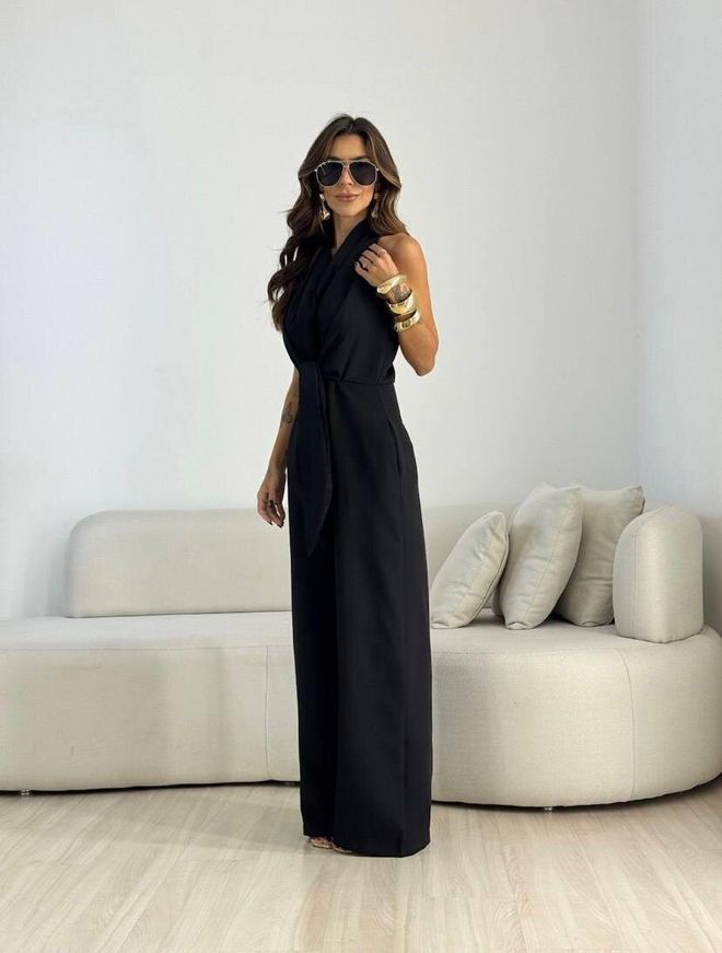 My Jest Fashion Elegant Black Tailored Jumpsuit Wholesale Clothing Formal
