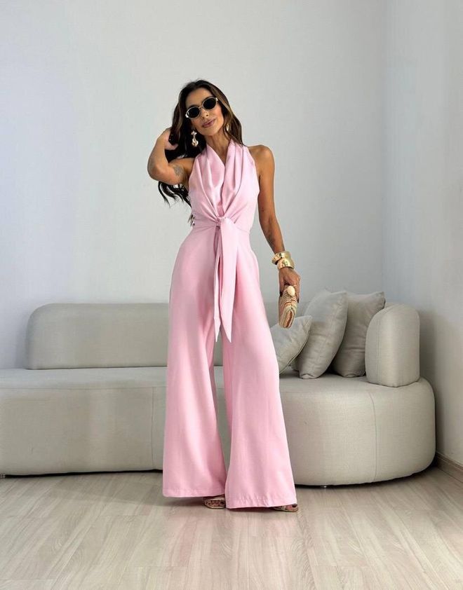 My Jest Fashion Pink Tailored Jumpsuit Sexy Elegant Formal Wholesale Clothing Spring