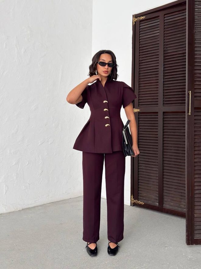 My Jest Fashion Set Bordeauxrot Elegant Formal Großhandelskleidung Formal