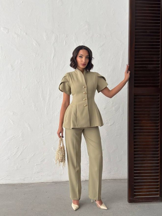 My Jest Fashion Khaki Formal Eleganter Set Für Arbeit & Party Großhandelskleidung Formal