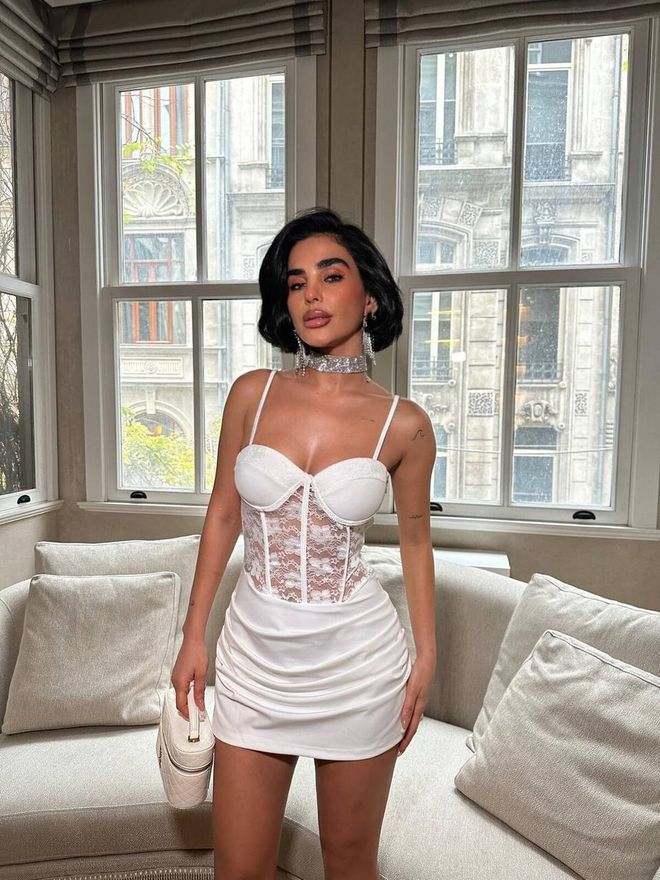 My Jest Fashion Biele Mini Korzet Šaty So Srdiečkovým Výstrihom Veľkoobchod s oblečením Formálny