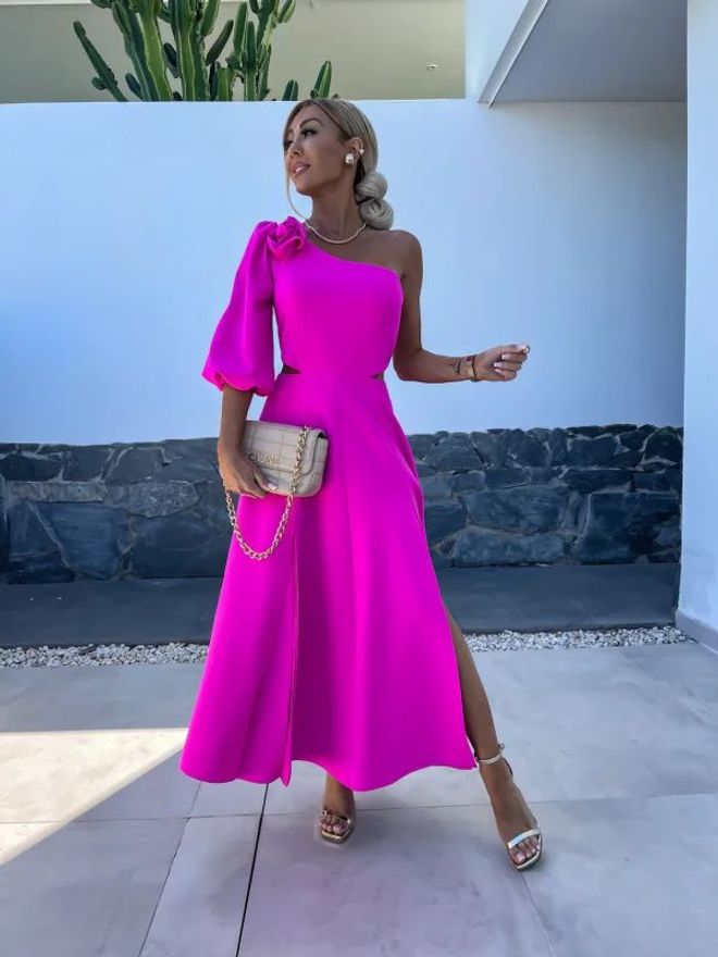 MyBee Rose On Shoulder Fuchsia Wholesale Clothing Elegant