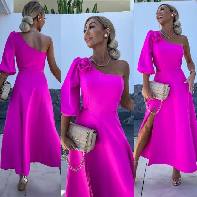 MyBee Rose On Shoulder Fuchsia Wholesale Clothing Cotton