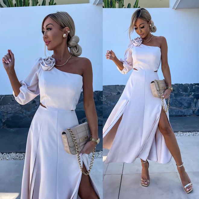 MyBee Rose On Shoulder Beige Wholesale Clothing Cotton