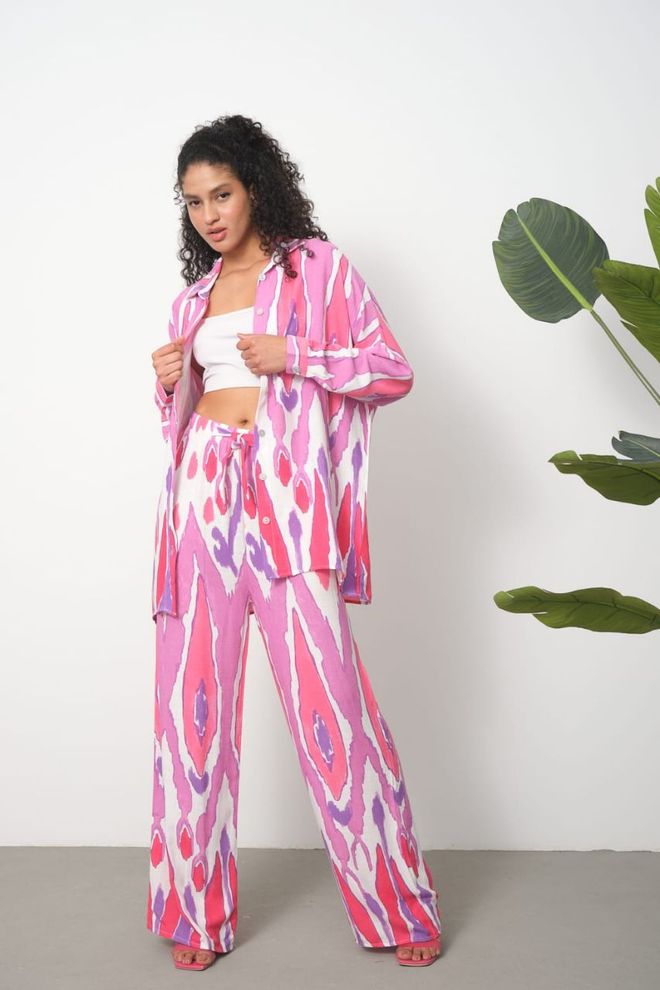 MyBee Belle Mare Linen Suit Lilac Wholesale Clothing Casual