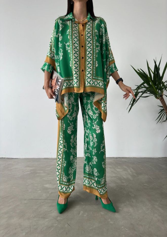 MyBee Avenue Satin Suit Green Wholesale Clothing Birthday