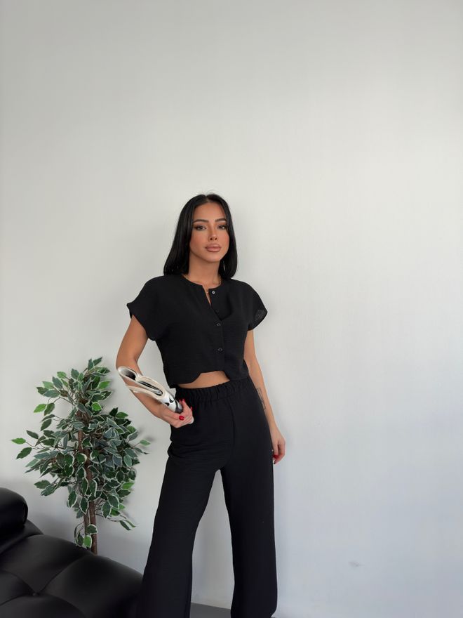 MyBee Linen Suit Black Wholesale Clothing Cotton