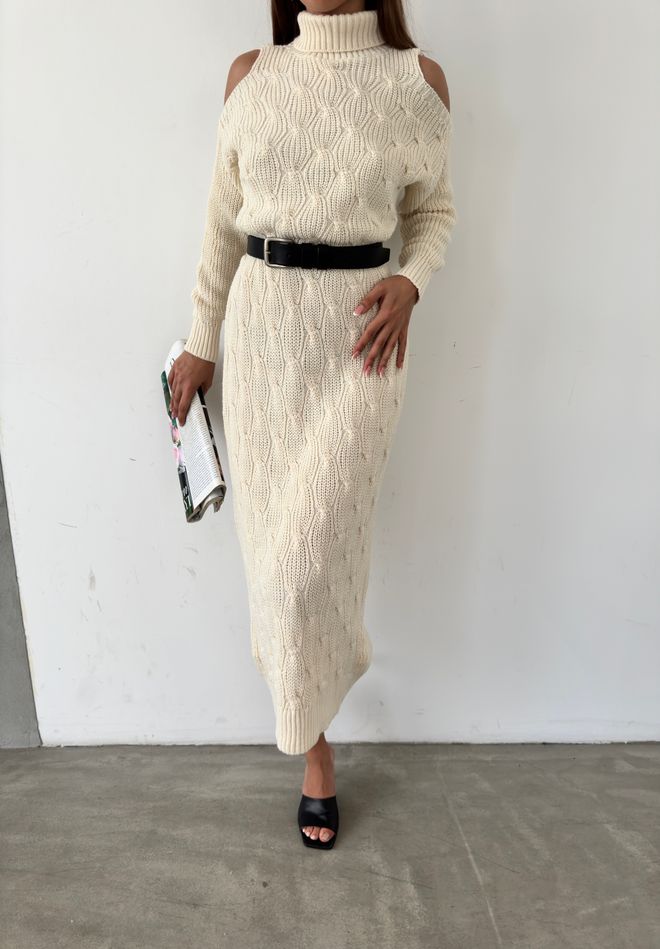 MyBee Elegant Shoulder Ecru Wholesale Clothing Elegant