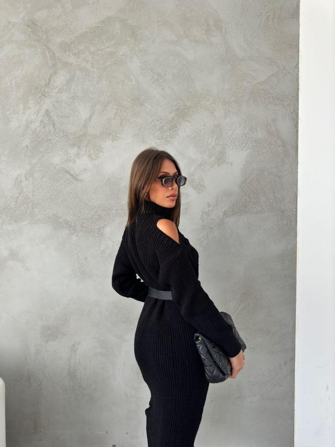 MyBee Elegant Shoulder Black Wholesale Clothing Birthday