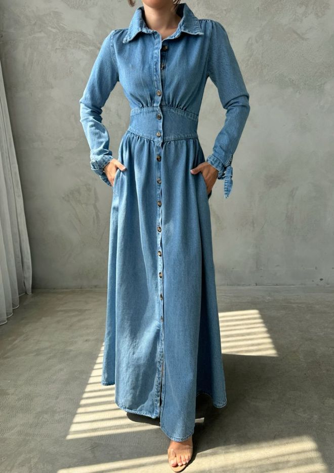 MyBee Джинсовое Платье Синий Оптовая продажа одежды Повседневный