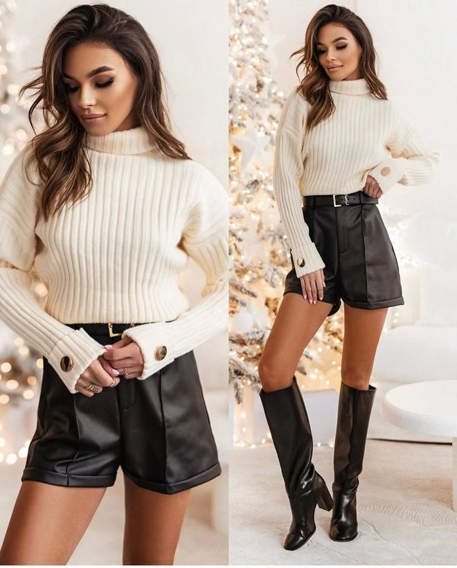 MyBee Turtleneck Sweater With Cufflinks Ecru Wholesale Clothing Wool