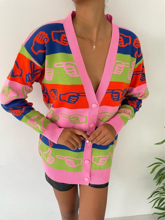 MyBee Triko Hırka Pudra Toptan Giyim Gündelik