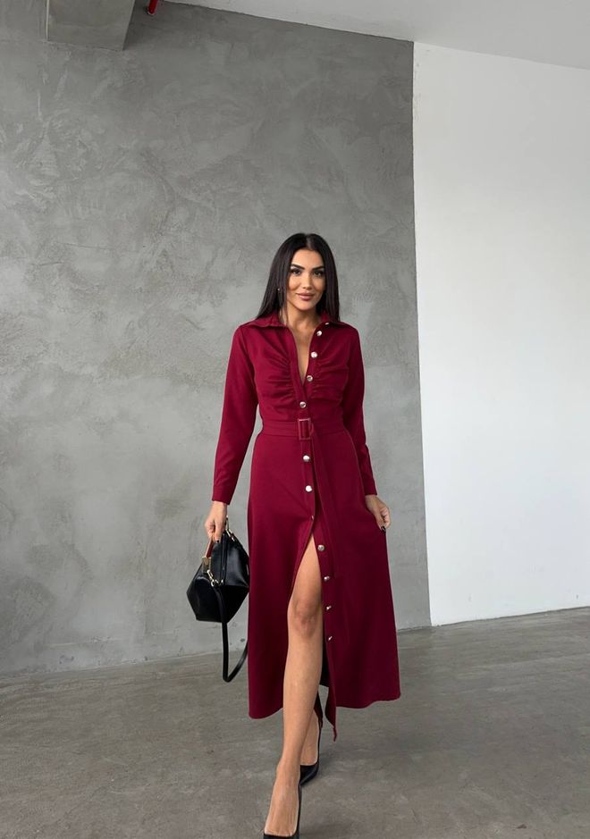 MyBee Matilda Dress Claret Red Wholesale Clothing Christmas