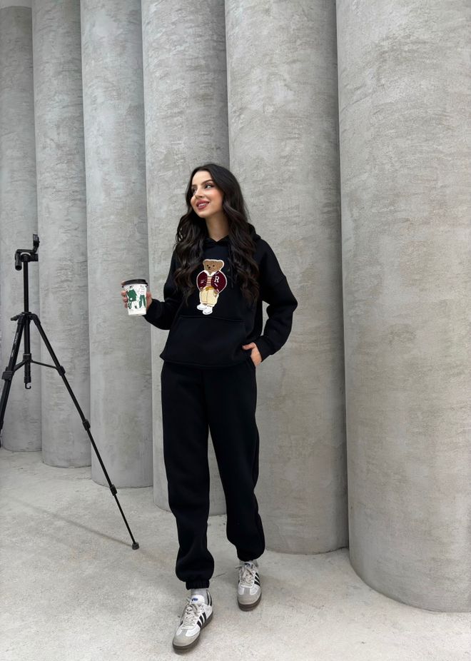 MyBee Set Tuta A Tre Fili Rialzata Nero Abbigliamento all'ingrosso Sportivo