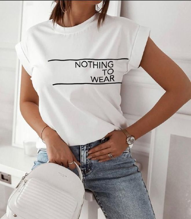 MyBee Nothing T Shirt White Wholesale Clothing Casual