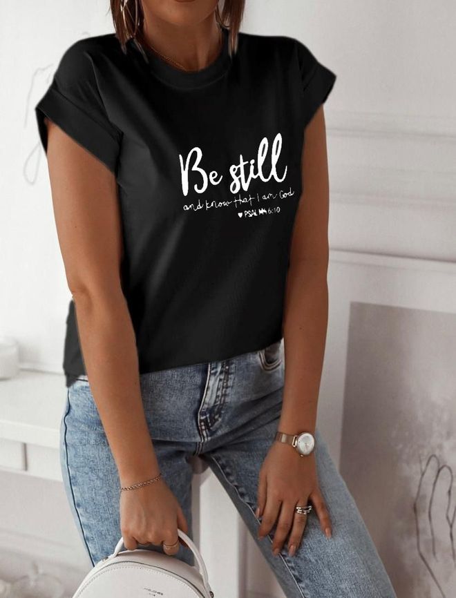 MyBee Be Style T Shirt Black Wholesale Clothing Casual