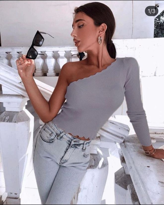 MyBee Échelle À Bras Unique Gris Vêtements en gros Décontracté