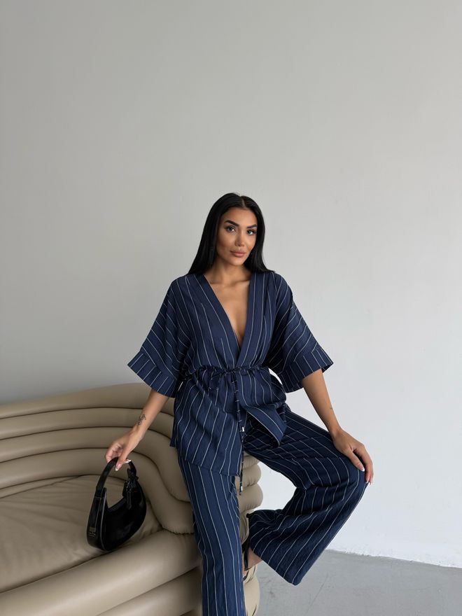 MyBee Traje A Rayas Azul Marino Ropa al por mayor Algodón