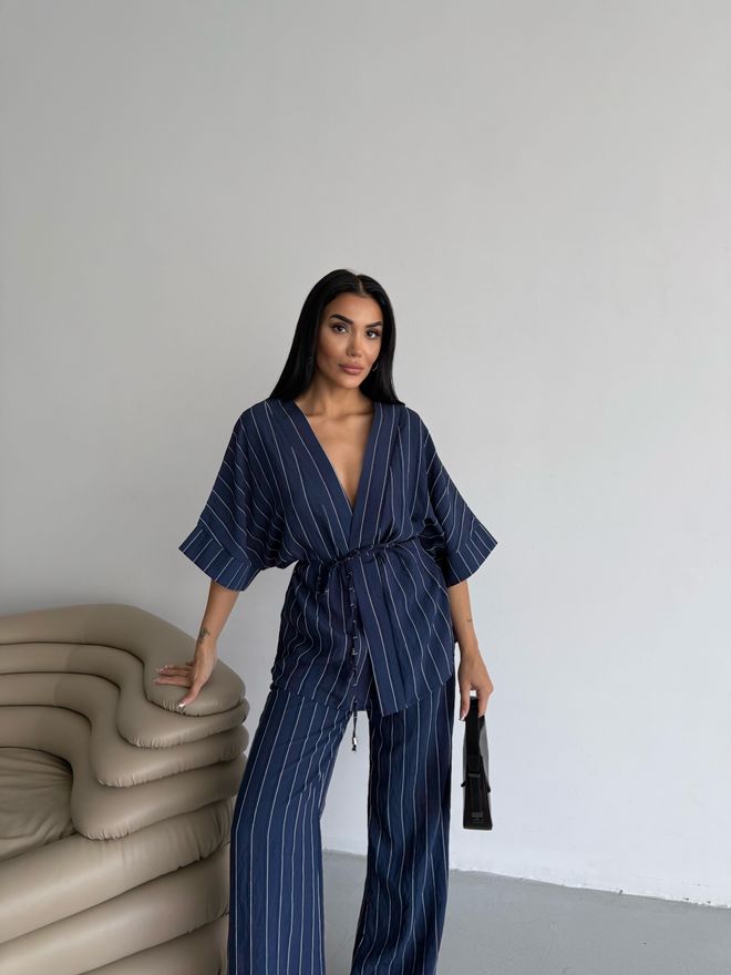 MyBee Traje A Rayas Azul Marino Ropa al por mayor Playa