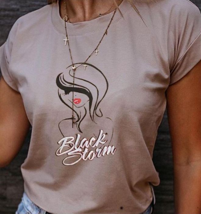MyBee Zwart T shirt Beige Groothandel Kleding Casual