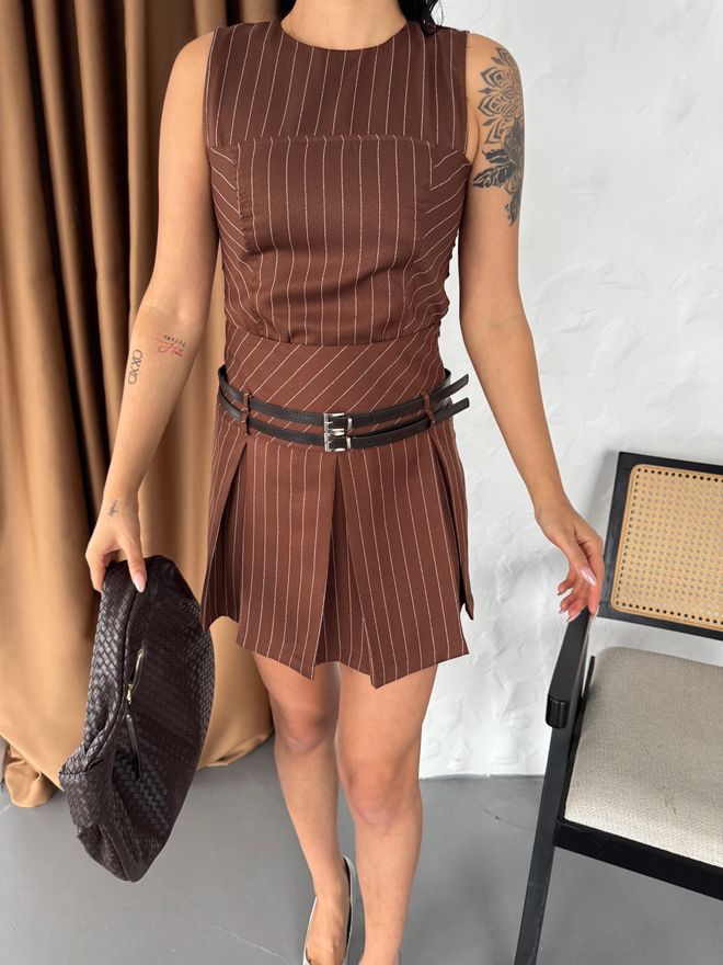 MyBee Zestaw Podwójnego Paska Brązowy Hurtowa sprzedaż odzieży Formalny