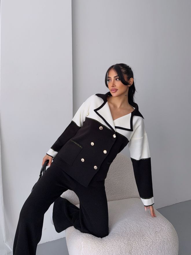 MyBee Abito Elegante Formale Nero Con Tasche Applicate Abbigliamento all'ingrosso Inverno