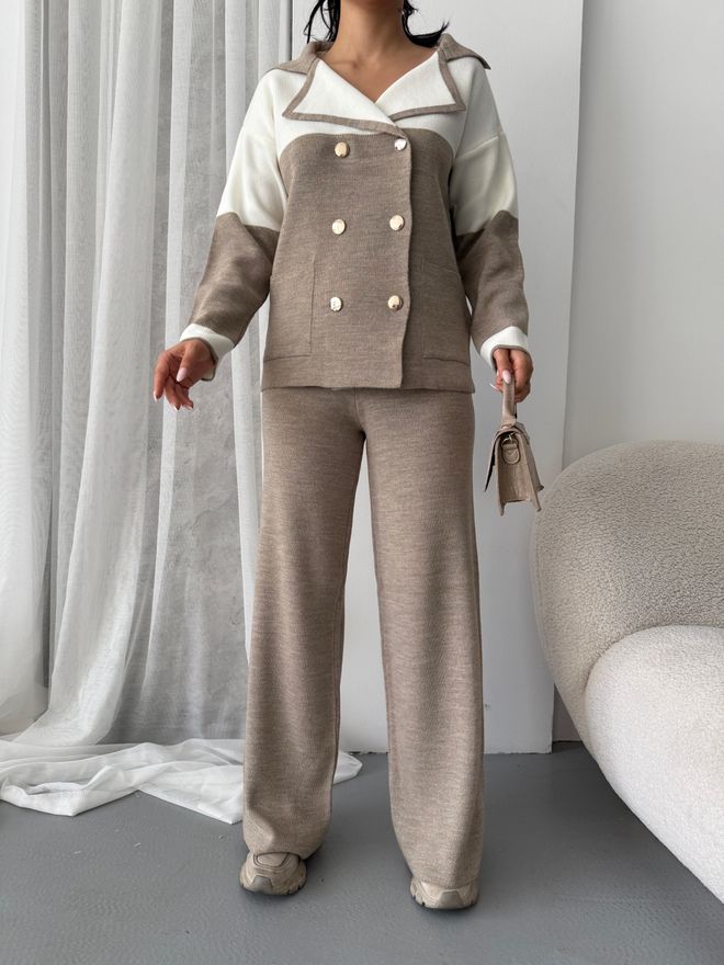 MyBee Set Di Maglieria Argentato Mink Abbigliamento all'ingrosso Casuale