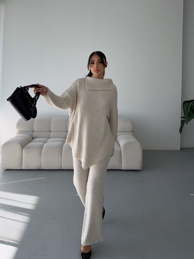 MyBee Beige Casual Elegante Modesto Traje Ropa al por mayor Salón