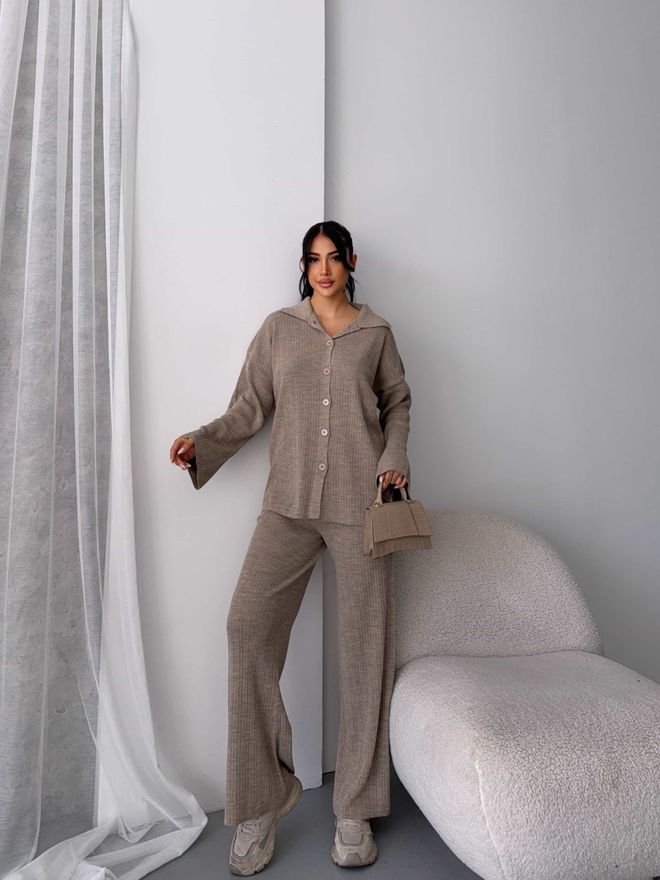 MyBee Abito Beige A Strisce Casual Elegante Modesto Abbigliamento all'ingrosso Modesto