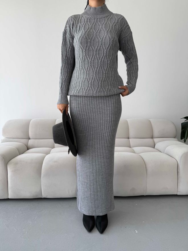 MyBee Abito Formale Elegante Grigio Abbigliamento all'ingrosso Modesto