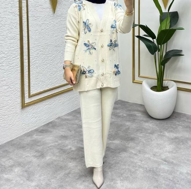 MyBee Ecru Modesto Elegante Casuale Abito Abbigliamento all'ingrosso Modesto