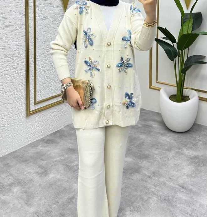 MyBee Ecru Modest Elegant Casual Suit Wholesale Clothing 1