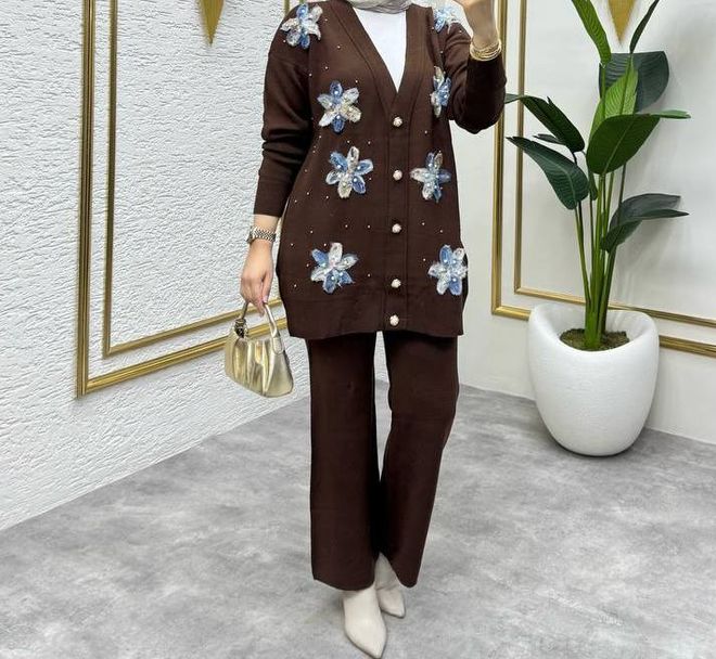 MyBee Brown Elegant Regular Fit Buttoned Suit Wholesale Clothing 1